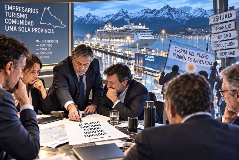 Un relato ficcional imagina el cierre del puerto de Ushuaia