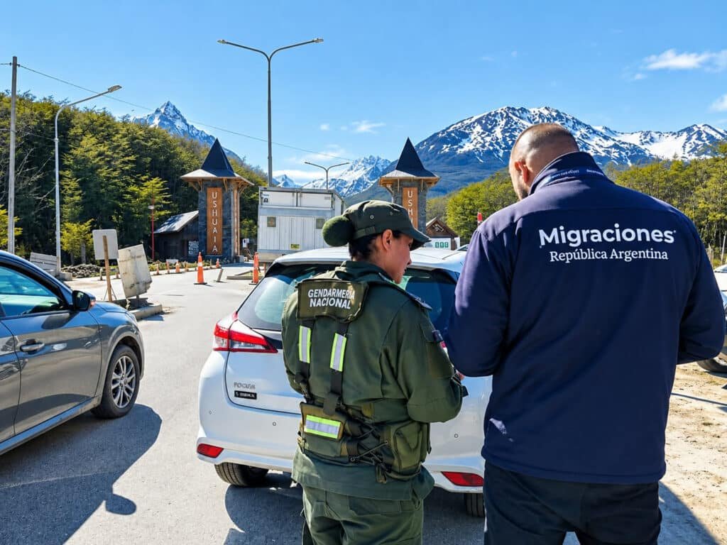 Control de Migraciones y Gendarmería en la RN 3, Ushuaia